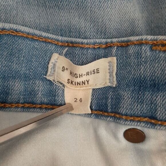 MADEWELL | 9" High-Rise Skinny Crop Light Blue Jeans Sz 24 - Picture 14 of 15